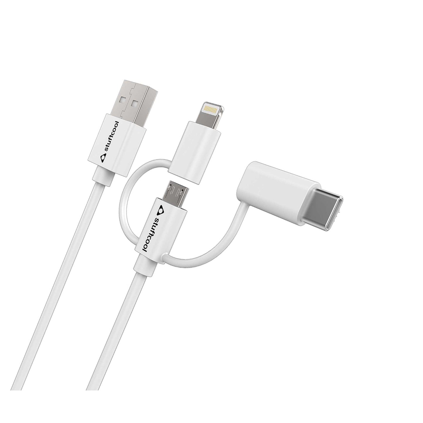 Tres 3-in-1 Lightning, Type C, Micro USB MFI Approved Cable