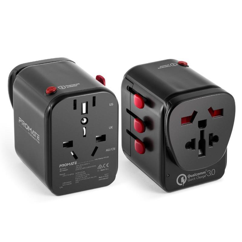 Tripmate - Travel Adapter with Re-settable Fuse & 30 Watt Output. Qualcomm 3.0 USB Type-C��� 18W Power Delivery Port