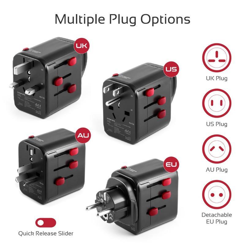 Tripmate - Travel Adapter with Re-settable Fuse & 30 Watt Output. Qualcomm 3.0 USB Type-C��� 18W Power Delivery Port