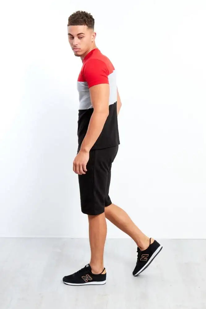 Wholesale Men 3 Color T Shirt And Short Set