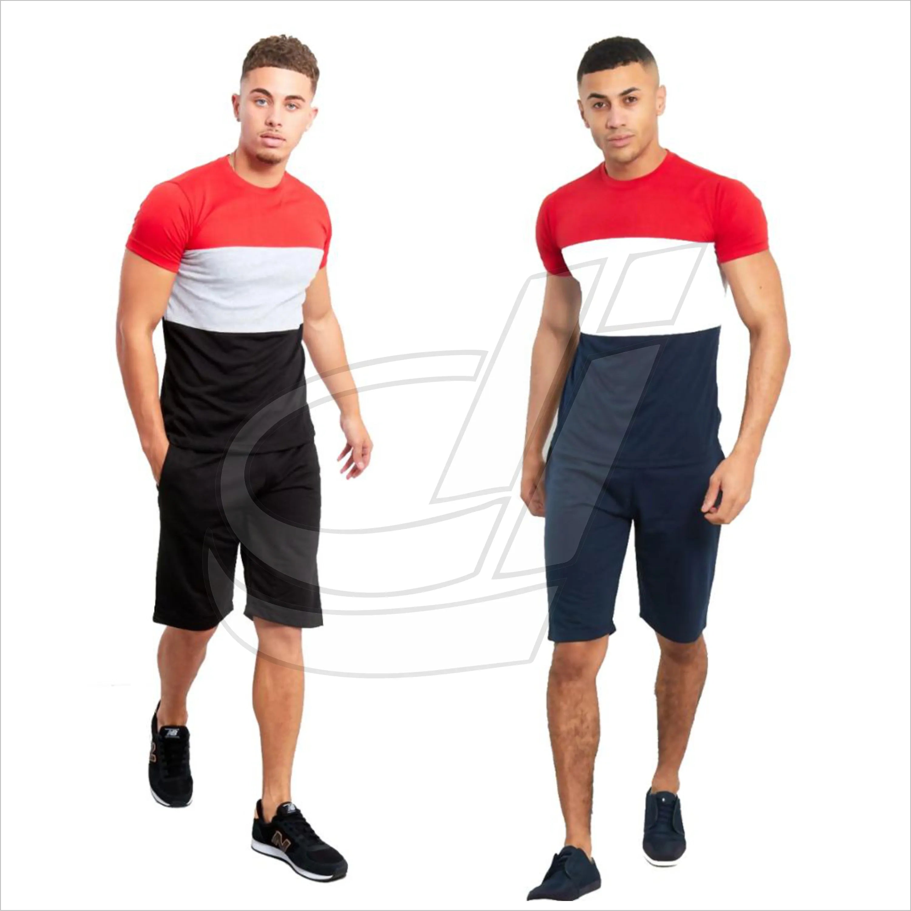 Wholesale Men 3 Color T Shirt And Short Set