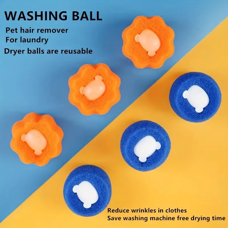 ����Reusable Washing Machine Hair Remover, Pet Remover Balls for Laundry Dryer Washing����(Pack Of 6 Balls)