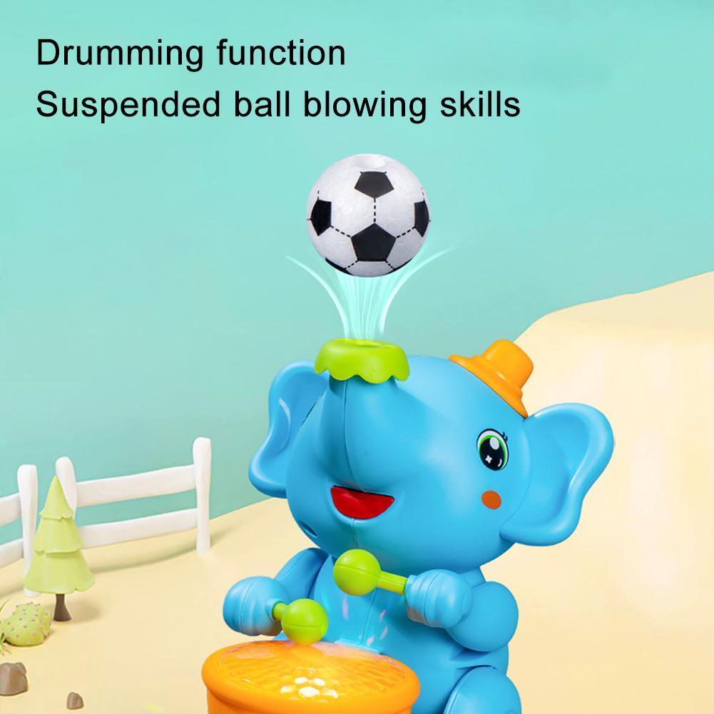 Walking Elephant Drummer Toy with Flashing Light & Sound