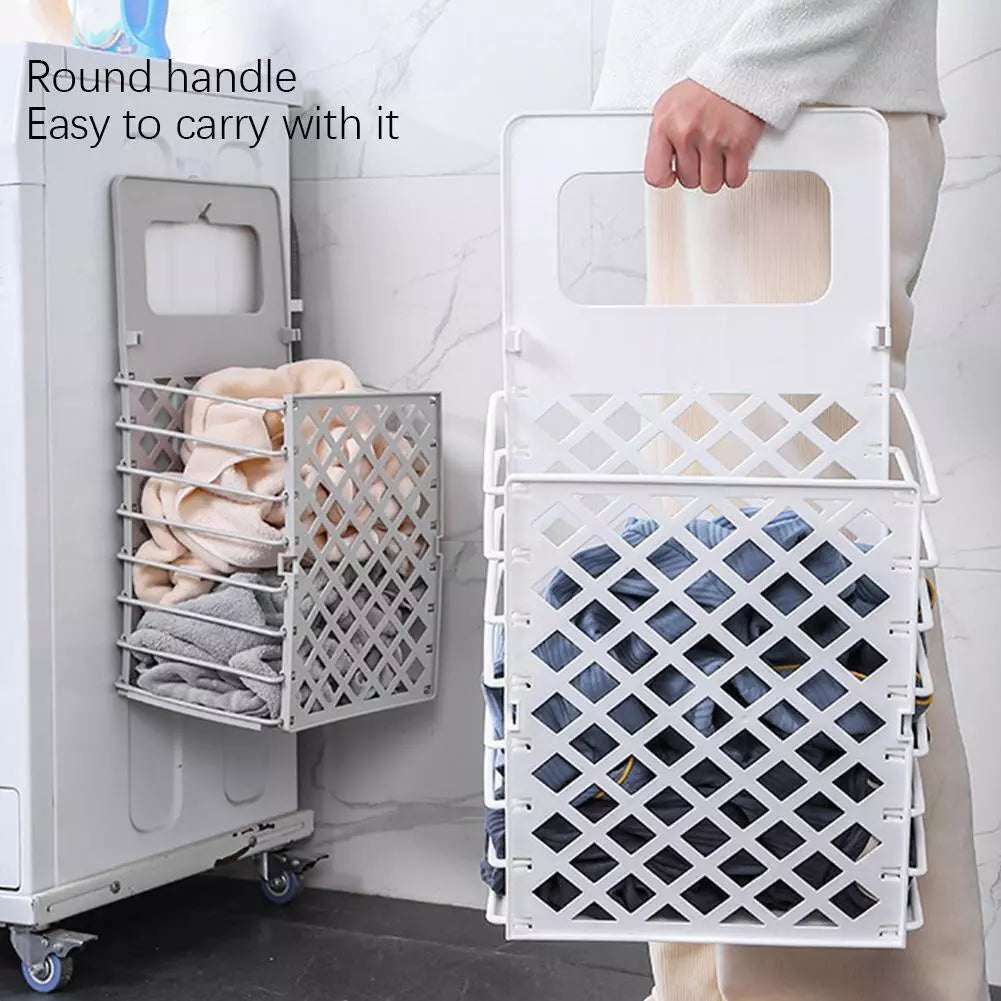 SpaceSaver Wall Basket- Foldable Dirty Clothes Basket