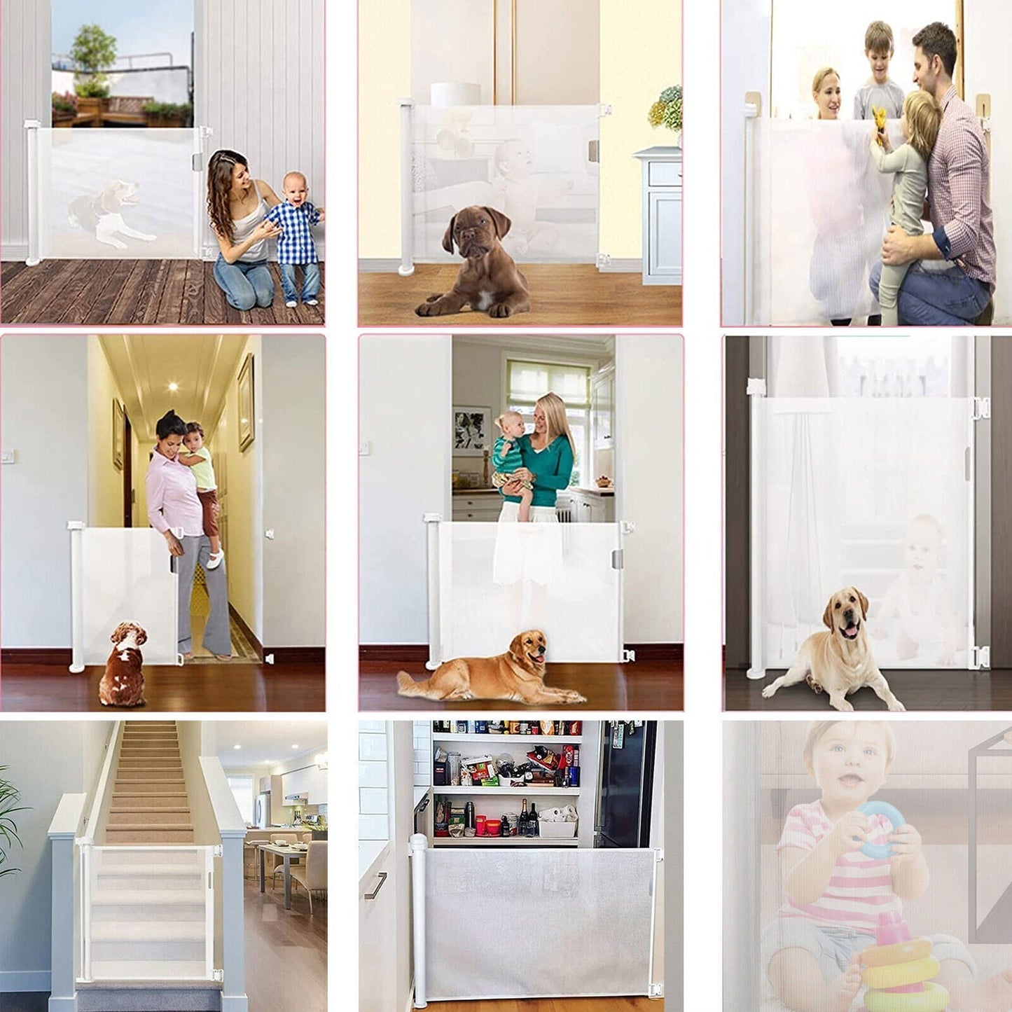 Retractable Baby Safety Gate Kit for Toddlers Babies & Pet Dogs ����