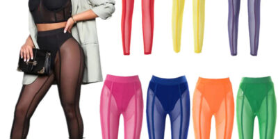 2023 new arrivals women’s pants & trousers sexy high waist sheer see through mesh scrunch butt womens leggings with panties